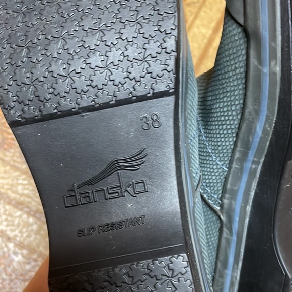 DANSKO WOMEN 38/ US 7 Volley Black Canvas Leather Clog Slip-On Shoe - Picture 7 of 8